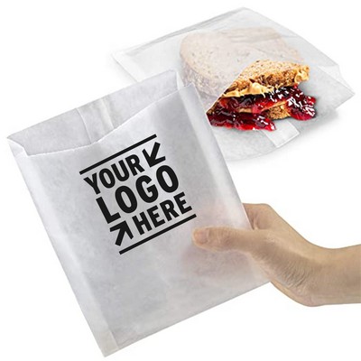 Plain Glassine Wax Paper Bag for Sandwiches (7"x6"x1")