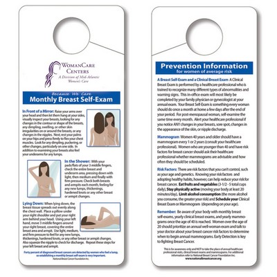 Plastic Breast Self Exam Shower Hang Tag