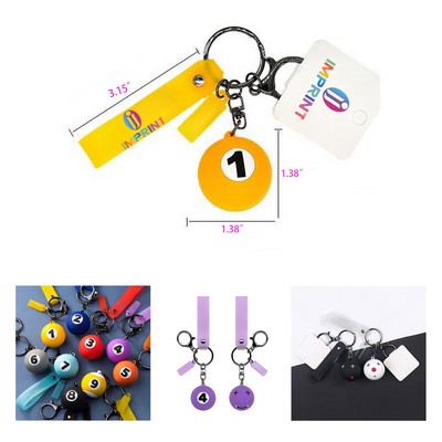 Cartoon Billiard Keychain Couple Gift