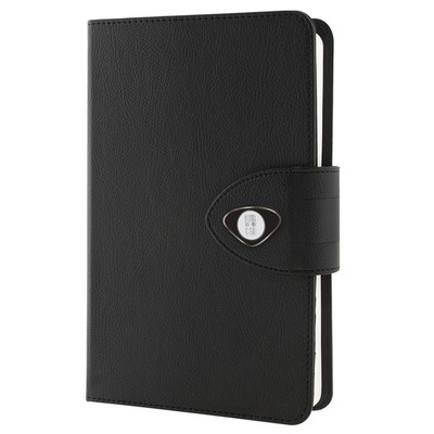 Faux Leather Classic Notebook W/ Silver Medallion