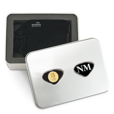 Tin Gift Box With Whiskey Rocks W/ Gold Medallion