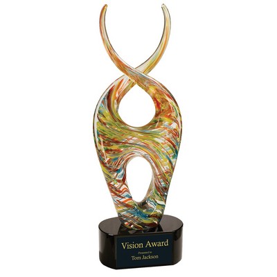 14" Color Twist Art Glass