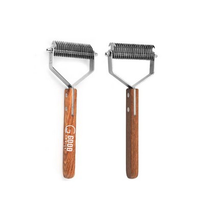 Stainless Steel Knife Tip Knotting Comb with Wooden Handle