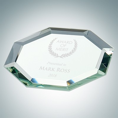 Octagon Jade Glass Mirror Coaster - Single