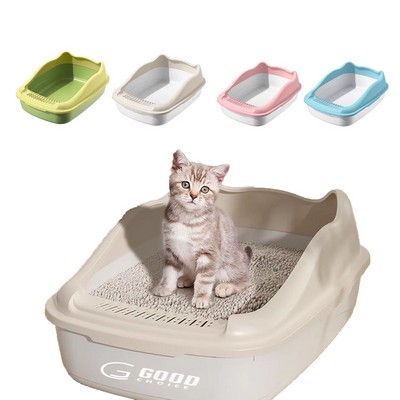 Semi-Enclosed Cat Litter Box