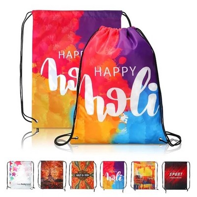 14" X 17" Dye-Sublimated Drawstring Backpack