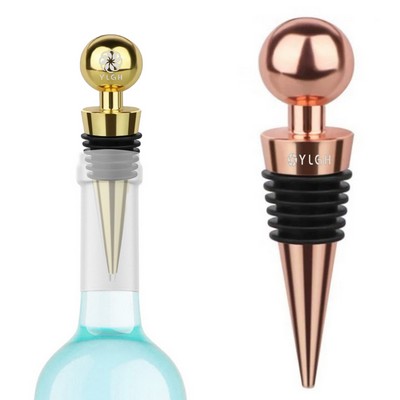 Colored Metal Alloy Ball Cone Wine Stopper