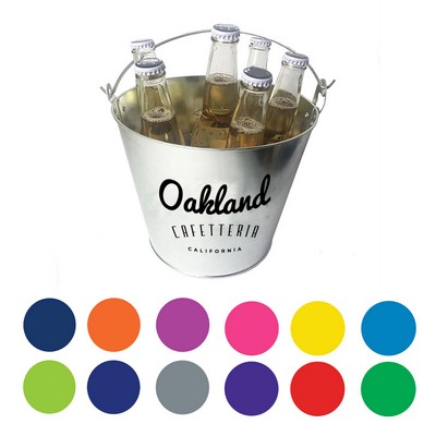 Galvanized Metal Beer Bucket with Handle