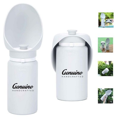 18.5oz Foldable Silicone Dog Water Bottle with Lanyard