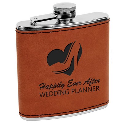 6 oz. Leatherette Stainless Steel Flask