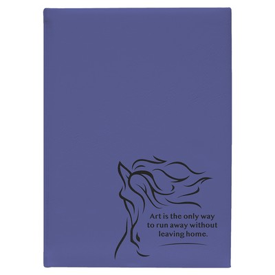 7" x 9.75" Purple Leatherette Sketch Book w/Unlined Notepad