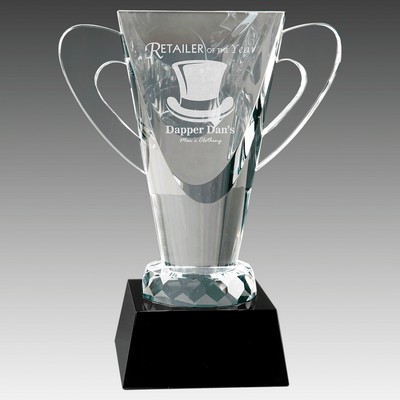 7.75" Crystal Cup on Black Pedestal Base