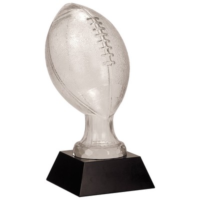 13.75" Glass Football with Black Marble Base