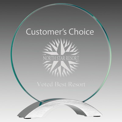 7.25" Round Cosmic Glass with Silver Base