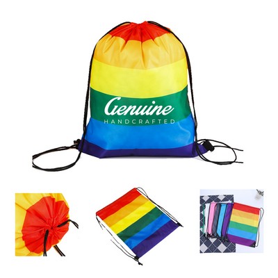 Rainbow Drawstring Backpack