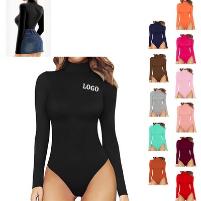 Women's High Neck Long Sleeved Top Onesie