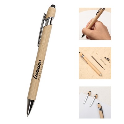 2 In 1 Bamboo Stylus Pen