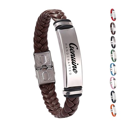Stainless Steel Leather Bracelet