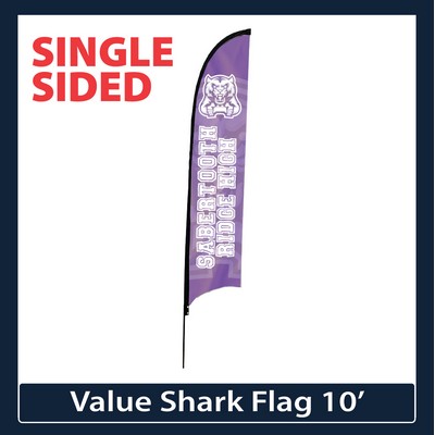 Value 10' Shark Flag - Single Sided Graphic Only