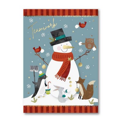 Snowman Building Holiday Card