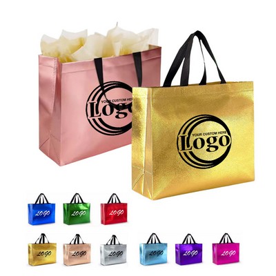 Large Metallic Non-Woven Tote Bag