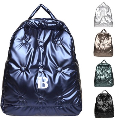 Nylon Quilted Casual Backpack