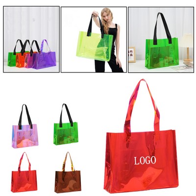 Transparent PVC laser handbag gift bag