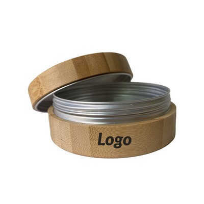 3oz Bamboo Cosmetic Jar with Aluminum Liner for Creams