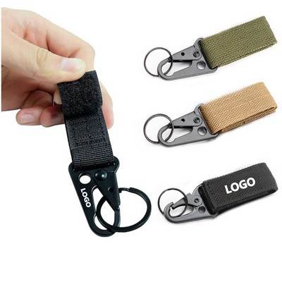 4" Tactical Belt Hanging Carabiners Hook Nylon Webbing Buckle Strap Clip