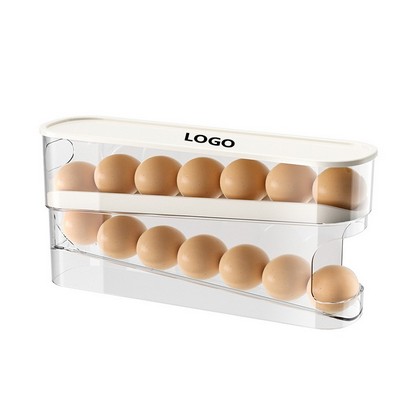 Custom Plastic Auto Rolling Refrigerator Egg Dispenser Holder