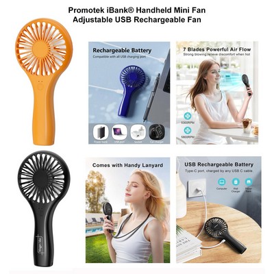 Promotek iBank® USB Rechargeable Handheld Fan