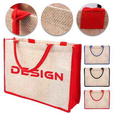 Colored Jute Tote Bag