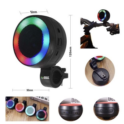 Portable Outdoor Speaker Bike Motorcycle Riding With LED