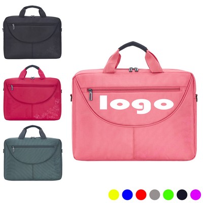 Nylon Laptop Briefcase W/ Front Zipper Pocket