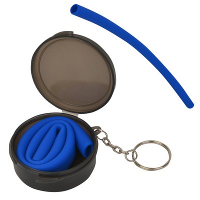 Reusable Silicone Straw in a Keychain Carrying Case