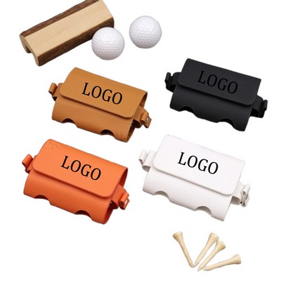 Golf Ball Holder Leather Bag Portable