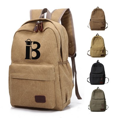 Oxford Canvas Travel Hiking Vintage Retro Style Backpack