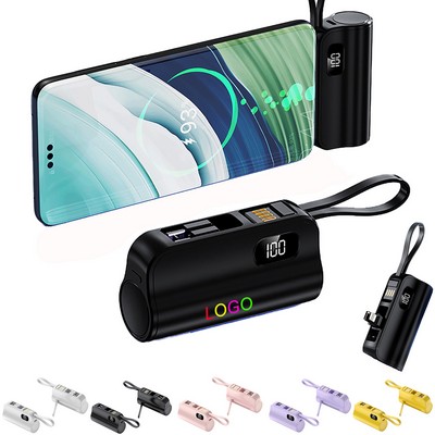 Pocket Capsule Mini 5000Mah Power Bank (Full-Color Digital)