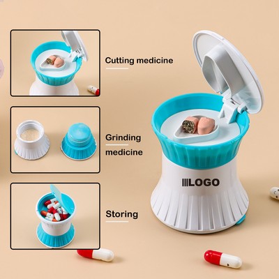 3 In 1 Pill Box With Crusher, Cutter & Grinder