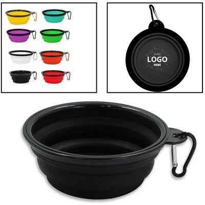 Collapsible Pet Dog Bowl With Carabiner