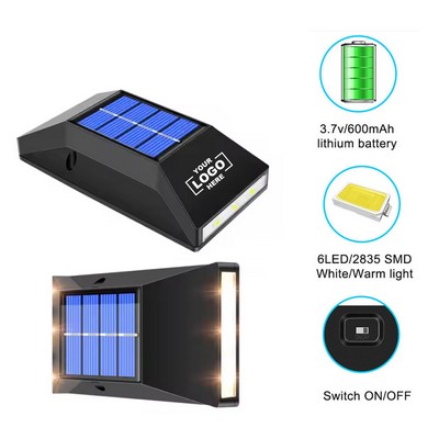 Duo Pack 6-LED Solar-powered Wall Lighting Fixtures
