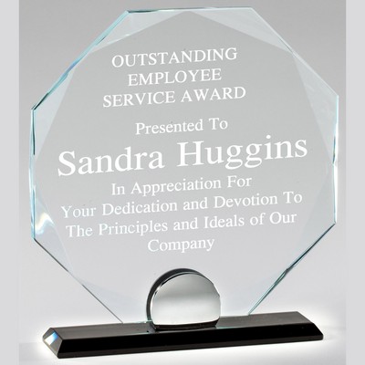 Athena Octagon Series Award with Metal Base, Large (7"x 7-1/2"H)