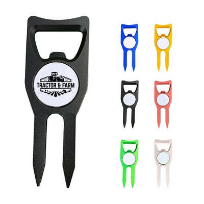 Golf Divot Tool Ball Marker w/ Bottle Opener