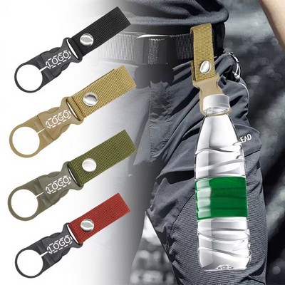 6" Quick Release Plastic Water Bottle Buckle w/Braid Tail