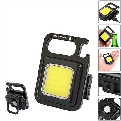 800-Lumen Rechargeable COB Foldable Keychain Flashlight