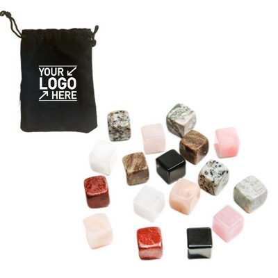Colored Jade Whisky Ice Wine Stone Set Of Six