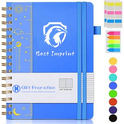 8.4"x 6"Premium Spiral Journal Notebook W/Pen Loop