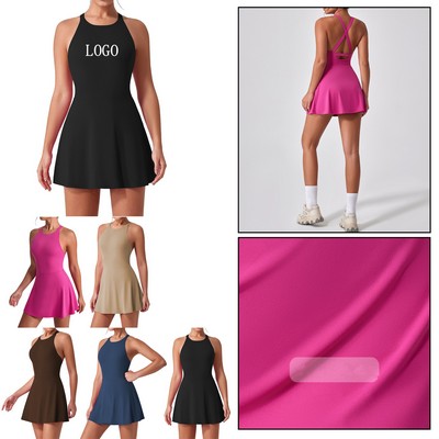 Anti-Exposure Yoga Sports Dress ( S - XL)