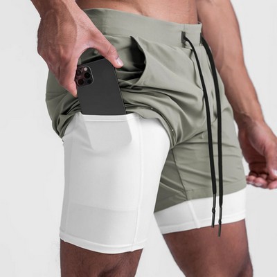 2 in 1 Mens Workout Shorts