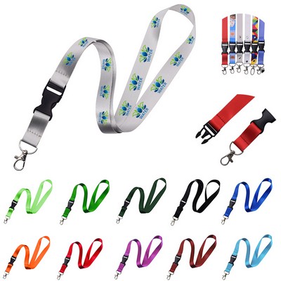 Polyester Lanyard Rope With Safety Clip Quick Release Buckle